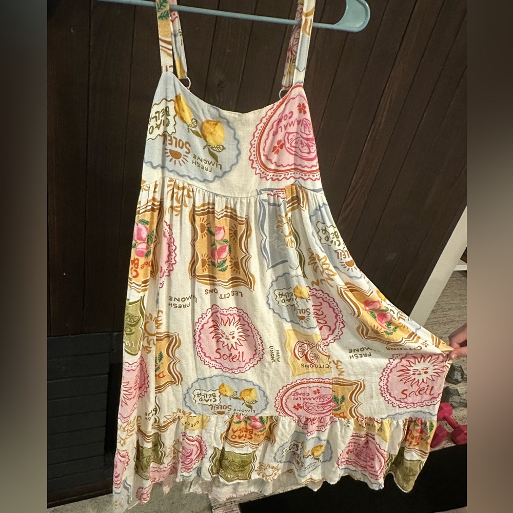Paper Heart x Anthropologie Citron Amalfi Soleil Coastal Midi dress, Medium - Picture 4 of 6